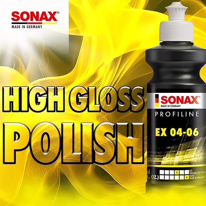 SONAX EX 04-06 Dual Action Polishing Compound | One-Step Medium Cut & High Gloss Finish | Removes Swirls, Water Spots & Oxidation | DA Polisher Safe | Silicone-Free & VOC Compliant | 242141 | 250 ml.