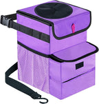 Car Trash Can Foldable Garbage Bin Leakproof 3 Gallons Purple