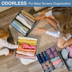 Criusia Drawer Organizer Clothes 24 Pack, Fabric Closet Organizers and Storage Bins for Underwear Sock, Odorless Dresser Draw