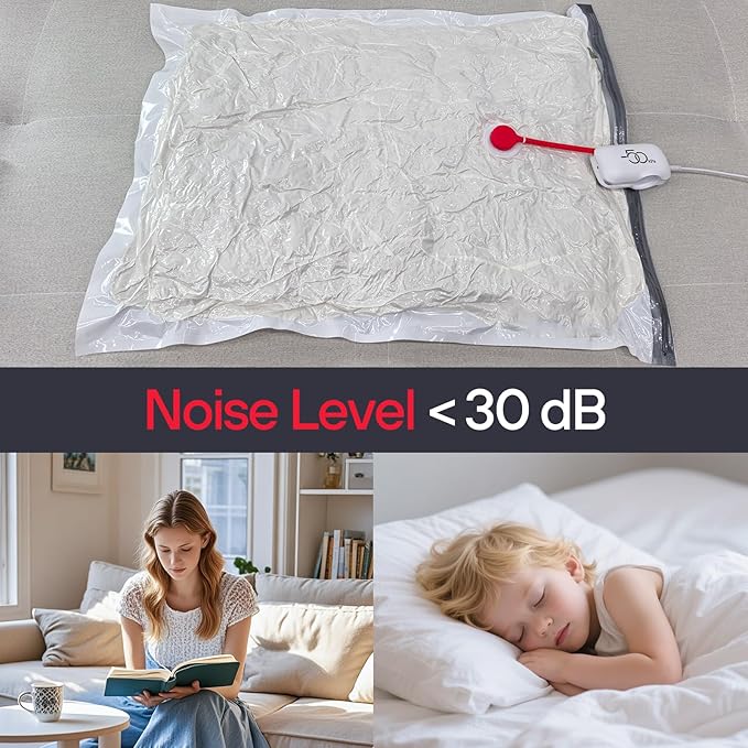 12 Pack Travel Vacuum Storage Bags with High Pressure Electric Pump - Portable Vacuum Seal Bags for Clothing, Luggage & Trave