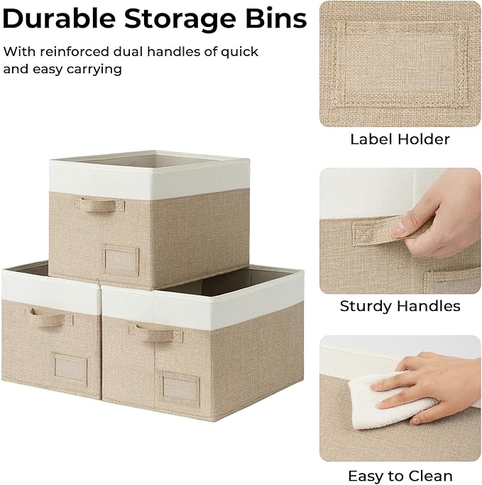 GRANNY SAYS Decorative Storage Baskets for Shelves, Large Fabric Storage Bins, Collapsible Clothing Storage and Organization,