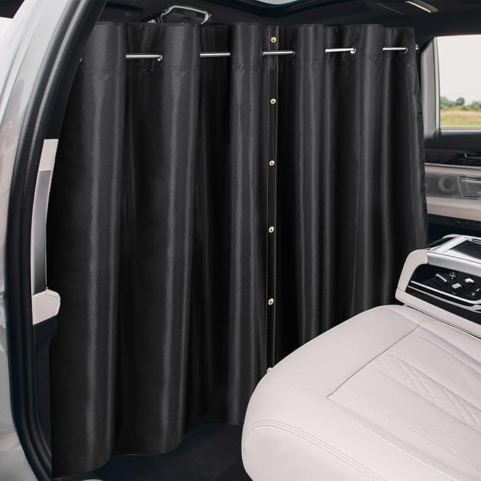 XCBYT Car Privacy Curtains - Van Curtians with Stainless Steel Adjustable Length Crossbar Car Window Shades for Van SUV Truck for Travel Nap Camping
