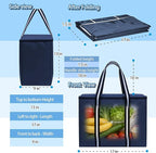 Insulated Reusable Grocery Bag - Zippered Cooler Tote Extra Large Thermal Shopping Bag for Groceries Frozen or Hot Food