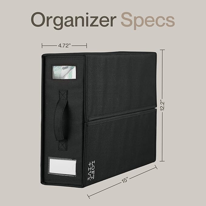LOFT + IVY Sheet Organizers and Storage – Bed Sheet Holders Box for Linen Closet, Foldable Bedding Storage with Handles, Labe