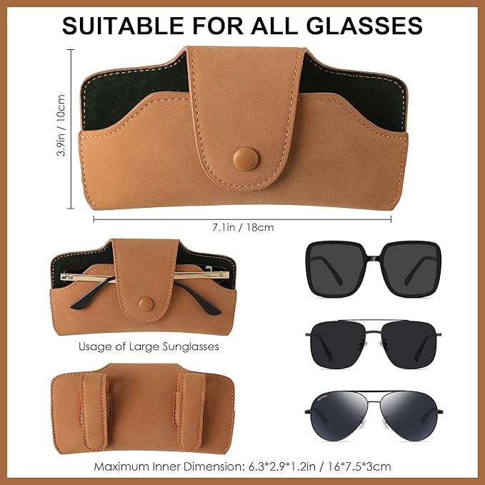 Car Sunglasses Holder for Car Visor Vegan Leather Auto Eyeglass Case with Clip Automotive Interior Visor Accessories
