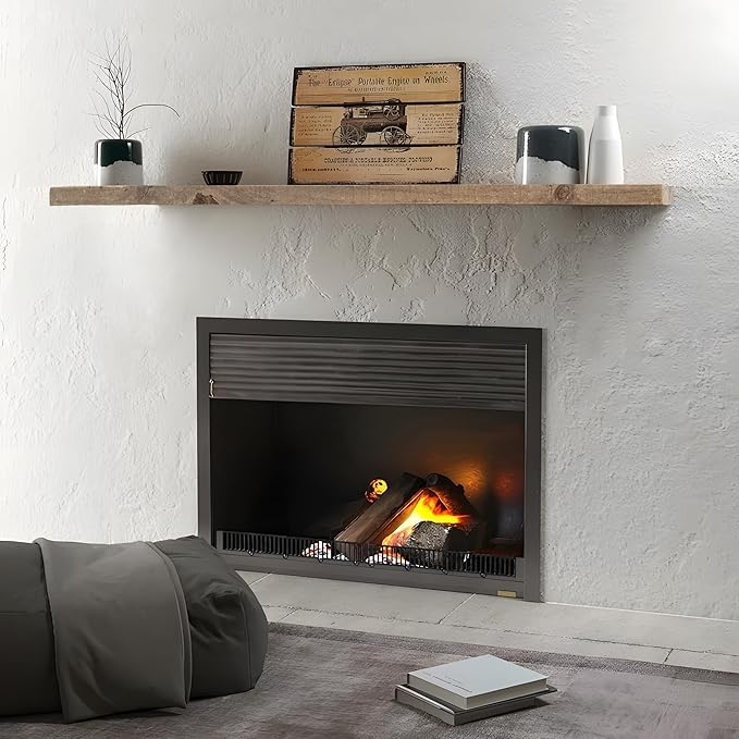 Floating Shelves - 8" Deep Rustic Reclaimed Barnwood Wall Hanging Shelves with Invisible Heavy-Duty Metal Bracket - Wall Moun