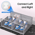 eWonLife Large Shoe Organizer Storage Box with Magnetic Door,12 Pack Clear Plastic Stackable Sneaker Containers for Closet, C