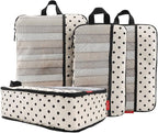 U+U 4 Set Compression Packing Cubes - Ultralight Travel Organizers, Space-Saving Suitcase Organizer, Expandable Packing Cubes