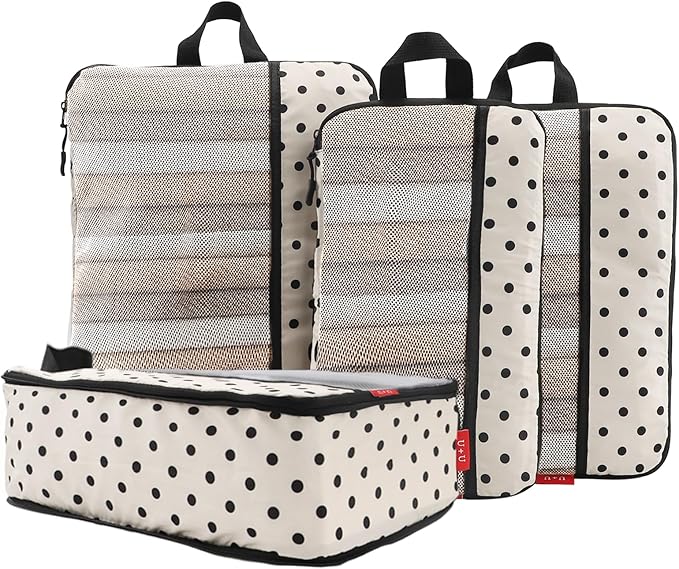 U+U 4 Set Compression Packing Cubes - Ultralight Travel Organizers, Space-Saving Suitcase Organizer, Expandable Packing Cubes