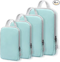 WOOMADA Compression Packing Cubes for Suitcases Travel Essentials 4 Set Expandable Travel Bags Organizer for Luggage(turquois