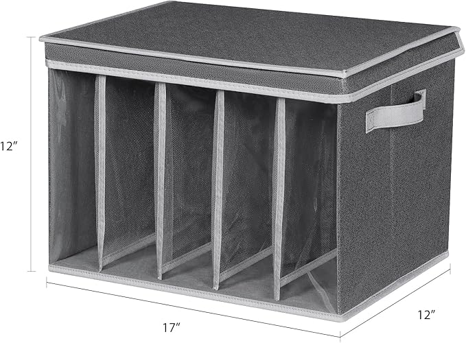 Zilink Upgraded Sweater Organizer for Shelf with Lids and Support Boards Clothes Organizer for Closet with 5 Grids Divider Sw