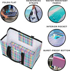 SCOUT Original Deano Tote Large - Durable Lightweight Open Top Beach, Pool & Lake Bag, Inside Zip Pocket, Folds Flat