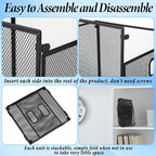 2 Pack Hanging File Holder, 10 Hanging Folders, Metal Mesh, Letter Size Folder Storage, Desktop Storage Cabinets, Office Scho