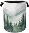 Misty Forest Large Storage Basket Collapsible Laundry Basket Oxford Storage Bin for Toy Bins Gift Baskets Bedroom Clothes Chi