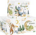 Clastyle 3 pcs Dinosaur Cube Storage Unit Boxes Volcano Kallax Box for Shelves Parents Storage Baskets for Book Clothes Toy O