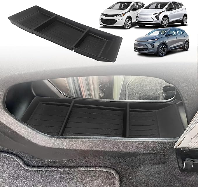 BestEvMod Lower Center Console Organizer Tray Storage Box Armrest Accessories TPE Material Compatible with Chevy Bolt EV 2017-2019&2021-2025 Bolt EUV 2022-2025 Accessories