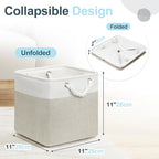 Posprica 11×11 Storage Cubes, Collapsible Storage Bins Organizer for Closet, Fabric Storage Box with Cotton Rope Handles, Dec
