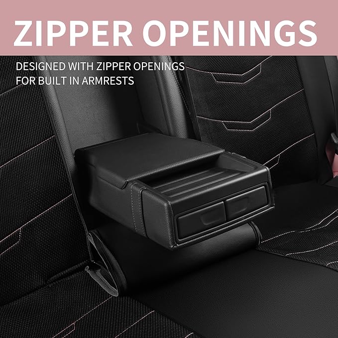 Pink Seat Covers,Breathable and Sport Seat Covers,Anti-Slip Universal Fit Car Seat Covers Full Set for Cars Sedans SUV and Tr