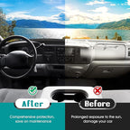 FIILINES Dash Cover for 1999-2004 Ford F-250 F250 F-350 F350 F-450 F450, Dashboard Mat Accessories Dash Cover Sunshade Nonsli