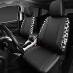 CAR PASS Cow Diamond Leather Bling Car Seat Covers Universal, Faux Shining Rhinestones Two Front only, Fit 95% Automotive Glitter Crystal Sparkle Strips for Cute Women Girl, 2PCS Cow Silver Diamond
