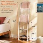 DGWJSU Blanket Ladder, 5 Tier Ladder Shelf,Wooden Blanket Ladders for Living Room and Bedroom, 5.2ft Blanket Holder Rack Farm