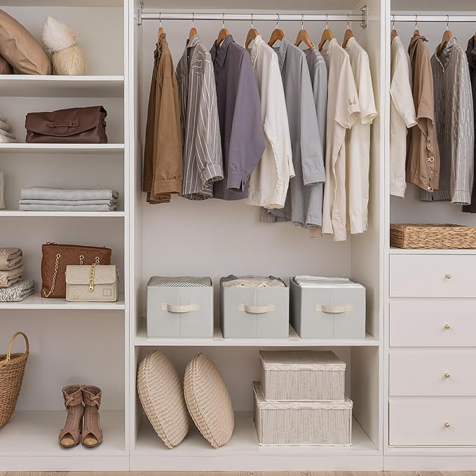 StorageWorks Storage Baskets for Shelves, Fabric Storage Bins, Closet Organization and Storage Baskets, Organizer Bins for Cl