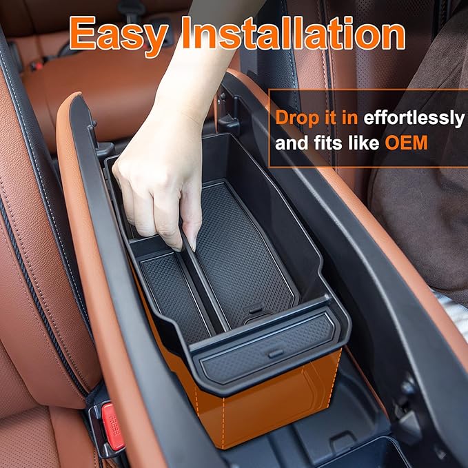 Center Console Organizer Tray Compatible with 2026 2025 2024 2023 Mazda CX-50 Armrest Organizer Tray Secondary Storage ABS Plastic Accessories