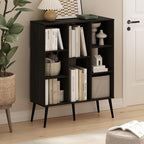Furinno Claude Mid Century Style Book Shelf, 8-Cube Bookshelf, Cube Storage Organizer Bookcase with Wood Legs, 10.9 x 31.5 x 