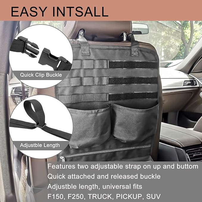 Buraku Vehicle Seat Back Organizer for Fire Extinguisher | Car Vacuum Storage Pouch | Road Travel Kids Toys Accessories Stora