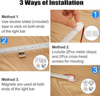 12v LED Interior Light Bar, DC 12 Volt led Strip Lights with Switch and Magnets, 6500K White Light for Enclosed Cargo Trailer Car RV Van Truck Lorry Cabinet Camper Boat Caravan Motorhome 8P