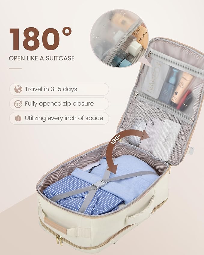 LOVEVOOK Travel Backpack for Women & Men 40L,Airline Approved Carry On Backpack Travel Essential,TSA Carry on Luggage,Waterpr