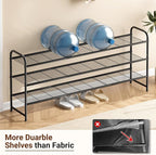 KEETDY 3-Tier Long Shoe Rack for Closet Metal Shoe Organizer for Entryway, Wide Stackable Shoe Storage Shelf with Sturdy Wire