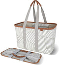 CleverMade Collapsible LUXE Tote - Reusable Grocery Shopping Storage Bag Organizer w/Handles Reinforced Bottom