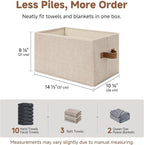 StorageWorks Shelf Baskets for Organization, Linen Closet Organizers and Storage Basket, Foldable Storage Bins, Closet Organi