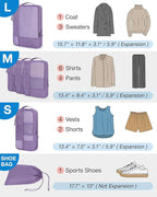 BAGSMART Compression Packing Cubes for Travel, 6 Set Packing Cubes for Carry on Suitcases, Compression Travel Cubes & Suitcas