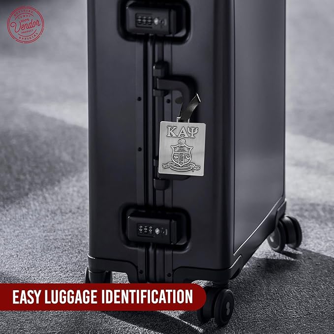 Kappa Alpha Psi Fraternity Paraphernalia - Official Vendor - Luggage Tags - Set of 2 - Greek Letters and Shield