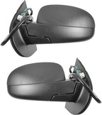 TRQ 2 Piece Driver and Passenger Side Mirror Assembly Set Power Fold Electric Adjustment Heated Memory Textured Compatible wi