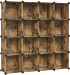 SONGMICS Cube Storage Organizer, Set of 16 Plastic Cubes, Closet Organizers and Storage, Room Organization, Bedroom Living Ro