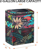 HOTOR Car Trash Can with Lid and Storage Pockets - 100% Leak-Proof Organizer, Waterproof Garbage Can, Multipurpose Trash Bin for Car, 2 Gallons, Autumn Leaves