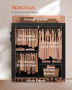 CASAMAYA Clothes Rack, Portable Closet, 54.7 Inch Large Capacity Wardrobe Closet with Cover, Clothes Storage Organizer with S