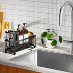 Cisily Sponge Holder for Kitchen Sink, Sink Caddy Organizer with High Brush Holder, Kitchen Countertop Organizers and Storage