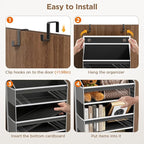 Mefirt Over The Door Organizer, 6 Shelf Door Hanging Organizers with 6 Large Capacity Pockets, Behind Door Storage Hanging Sh