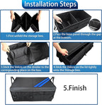YOSRTER Car Trunk Organizer for Dodge Charger Durango Challenger Ram Collapsible Storage Box with Handle Foldable Lid Non