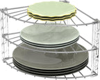 Simple Houseware 3-Tier Counter Corner Shelf Organizer, Silver