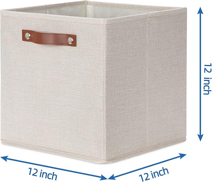 Temary Cube Storage Bins 12 Inch Storage Cubes 4PCs Fabric Organizer Bins Boxes with Handles, Sturdy Collapsible Closet Stora