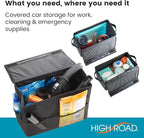 High Road Carganizer Car Storage Bin with Lid - Multipurpose Storage Box for Car for the Back Seat, Front Seat or Trunk -