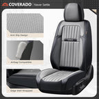Coverado Car Seat Covers Front Seats, Seat Covers for Cars, Car Seat Protector, 2-Pack Car Seat Cushion Nappa Leather, Waterp