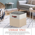 Ornavo Home 13 x 13 Storage Cube Bins, Foldable Collapsible Fabric Storage Bins Box Linen Shelf Basket Cube Organizer for Clo