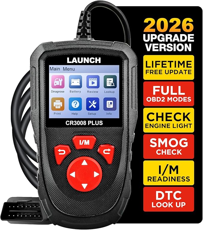 LAUNCH Professional OBD2 Scanner Diagnostic Tool CR3008 Plus,One-Click I/M,Lifetime Update Code Reader,Enhanced Check Engine
