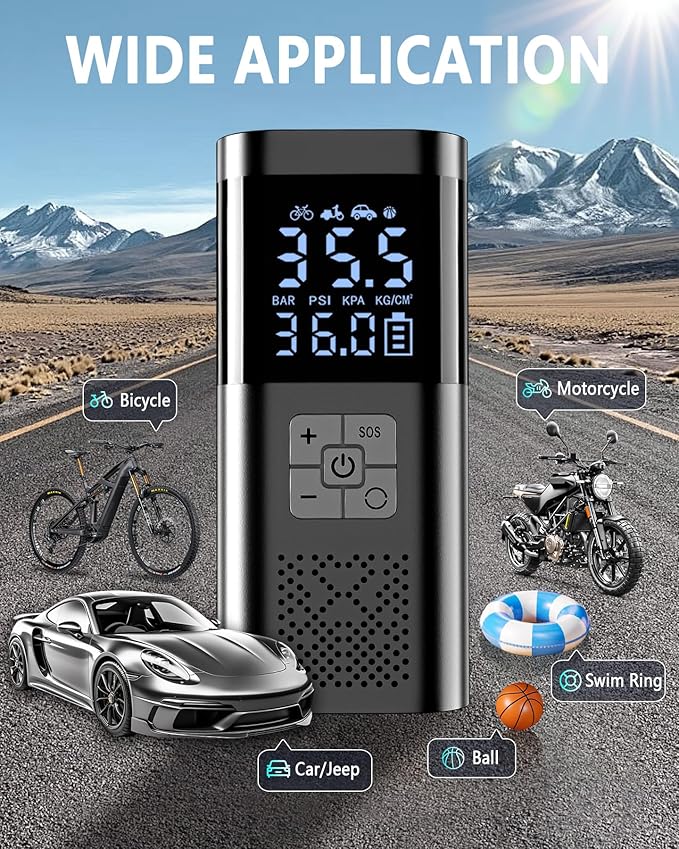 Jump Starter with Air Compressor, 6000mAh 150PSI Battery Jumper Starter Portable, 14.8V Jump Box Car Battery Jump Starter with Smart Jumper Cables, LED Light, LCD Display